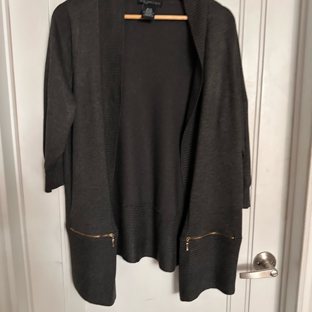 Joan Vass Grey Open Cardigan